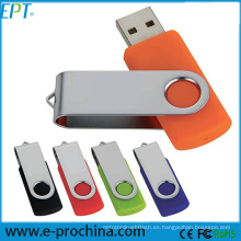 Venta al por mayor Metal Clip Plastic Housing Swivel Pen Drive para muestra gratis